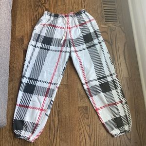 Cropped flannel pajama set